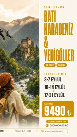 9:16 hikâye afişi örneği — Batı Karadeniz ve Yedigöller turu